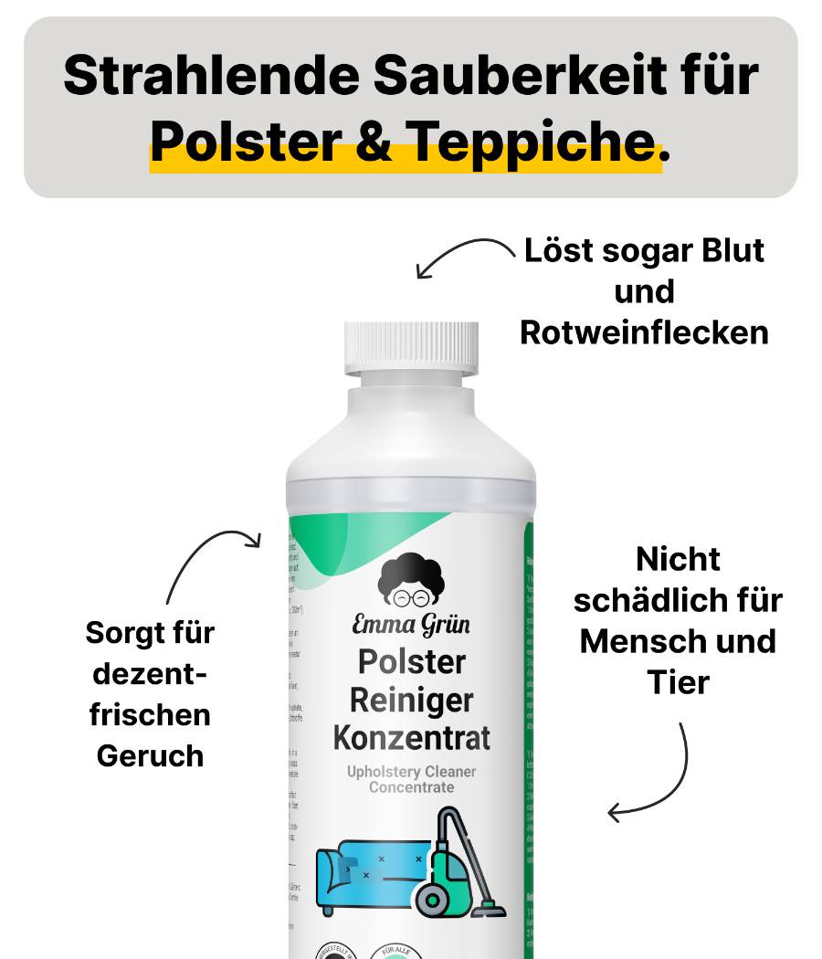 Polster Konzentrat 750 ml, für Teppiche & Sofas, geeignet für alle Waschsauger Emma Grün