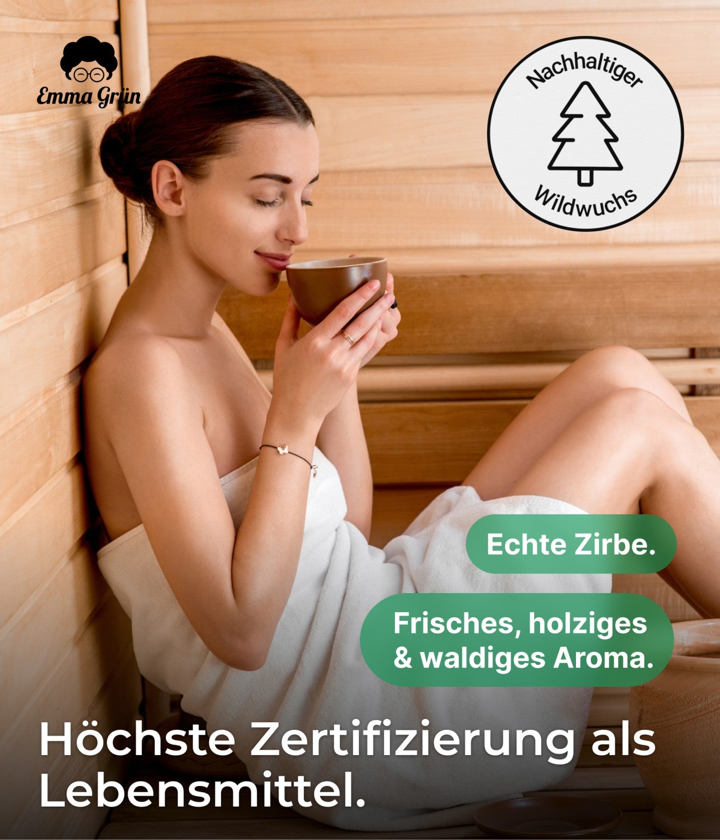 "Alpine Frische" Spar-Set mit ätherischem Zirbenöl & Zirben Raumspray  Emma Grün   