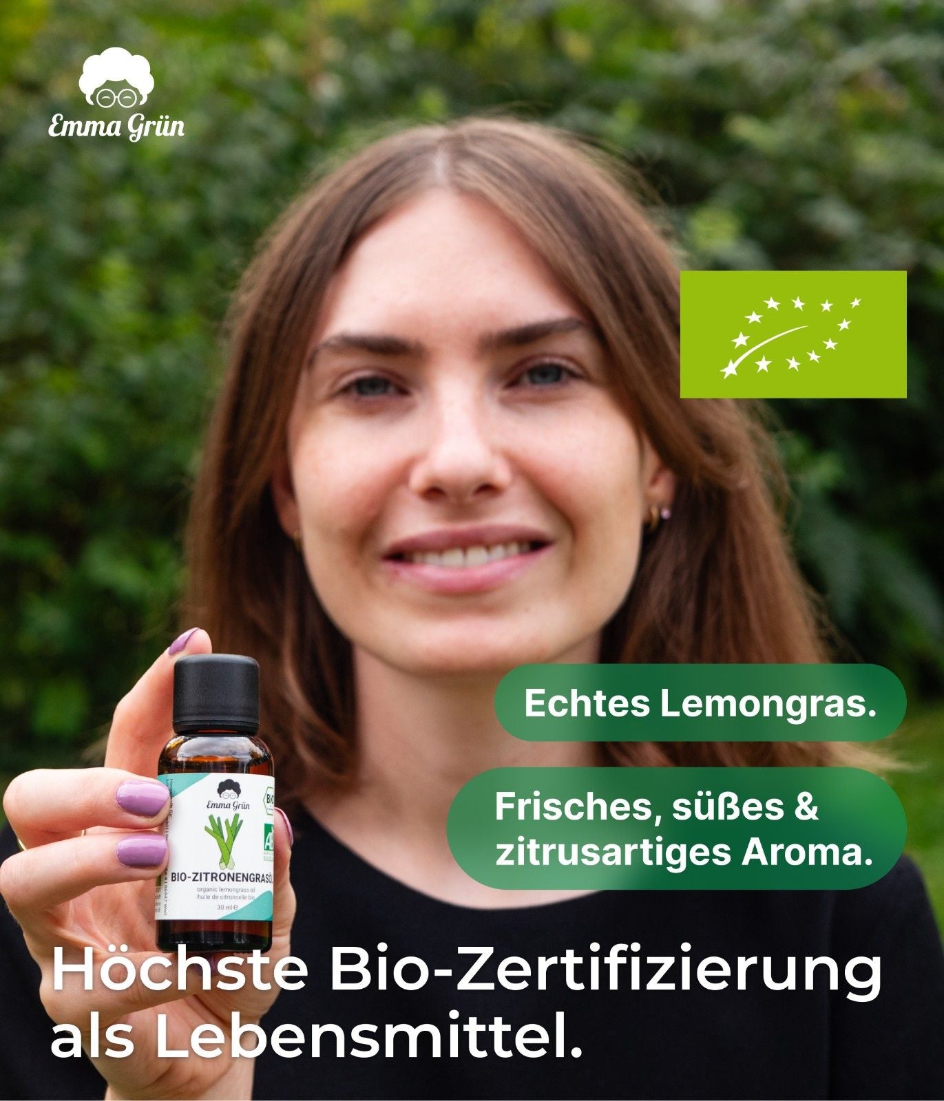 Ätherisches Bio Zitronengrasöl 30 ml, naturrein & hochdosiert  Emma Grün   