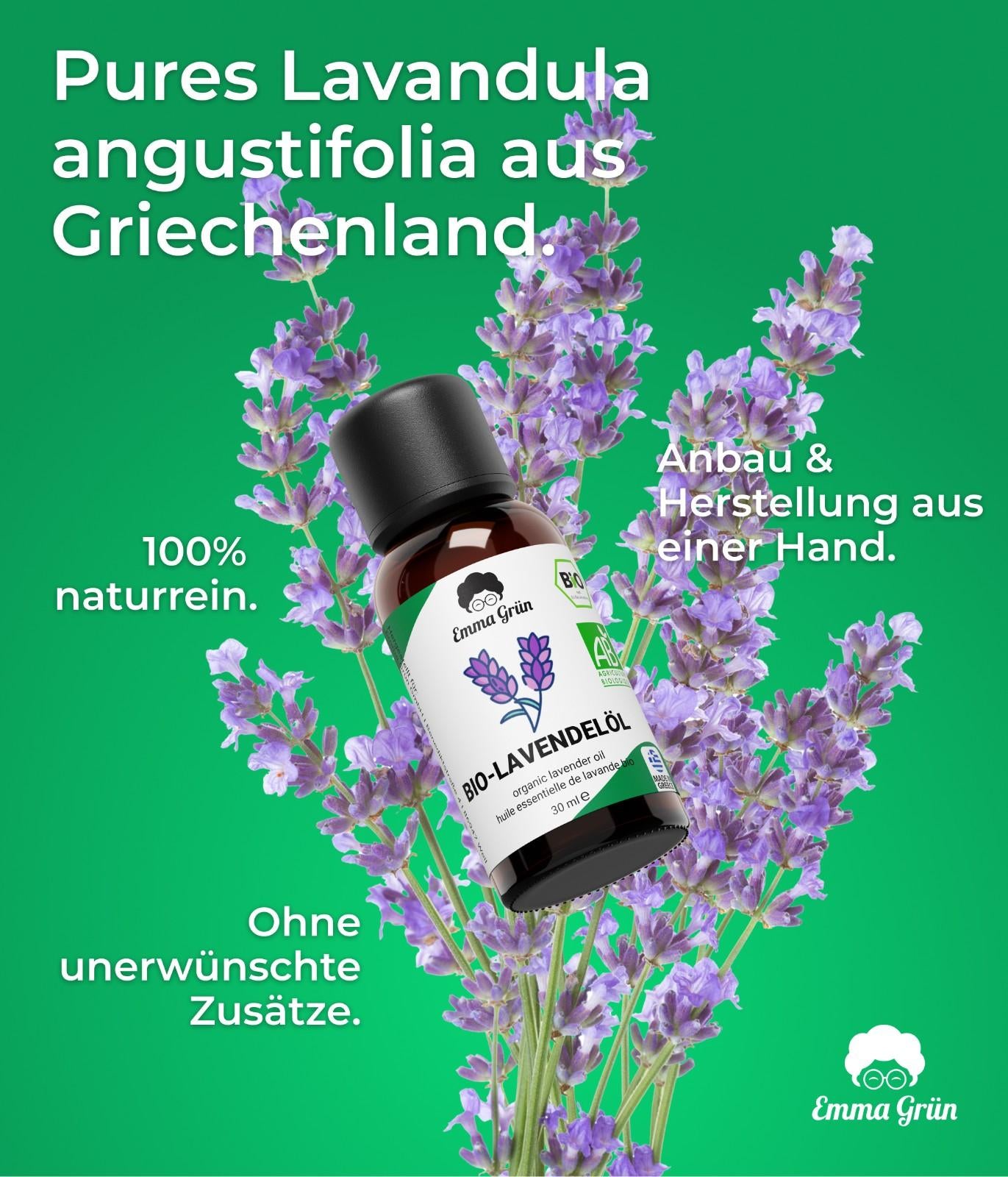 "Lavendel Liebe" Spar-Set mit ätherischem Bio-Öl & Bio Raumspray Lavendel  Emma Grün   