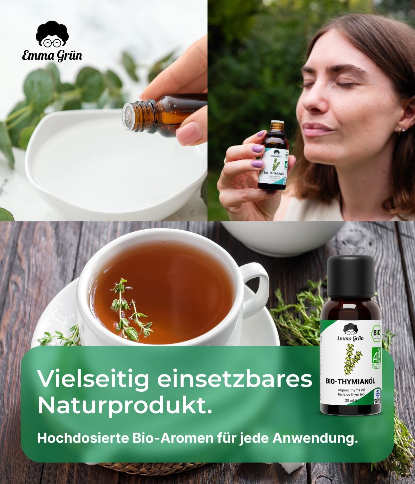 Ätherisches Bio Thymianöl 30 ml, naturrein & hochdosiert  Emma Grün   