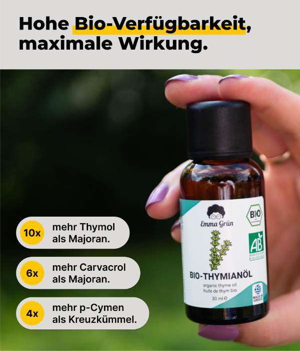 Ätherisches Bio Thymianöl 30 ml, naturrein & hochdosiert Emma Grün