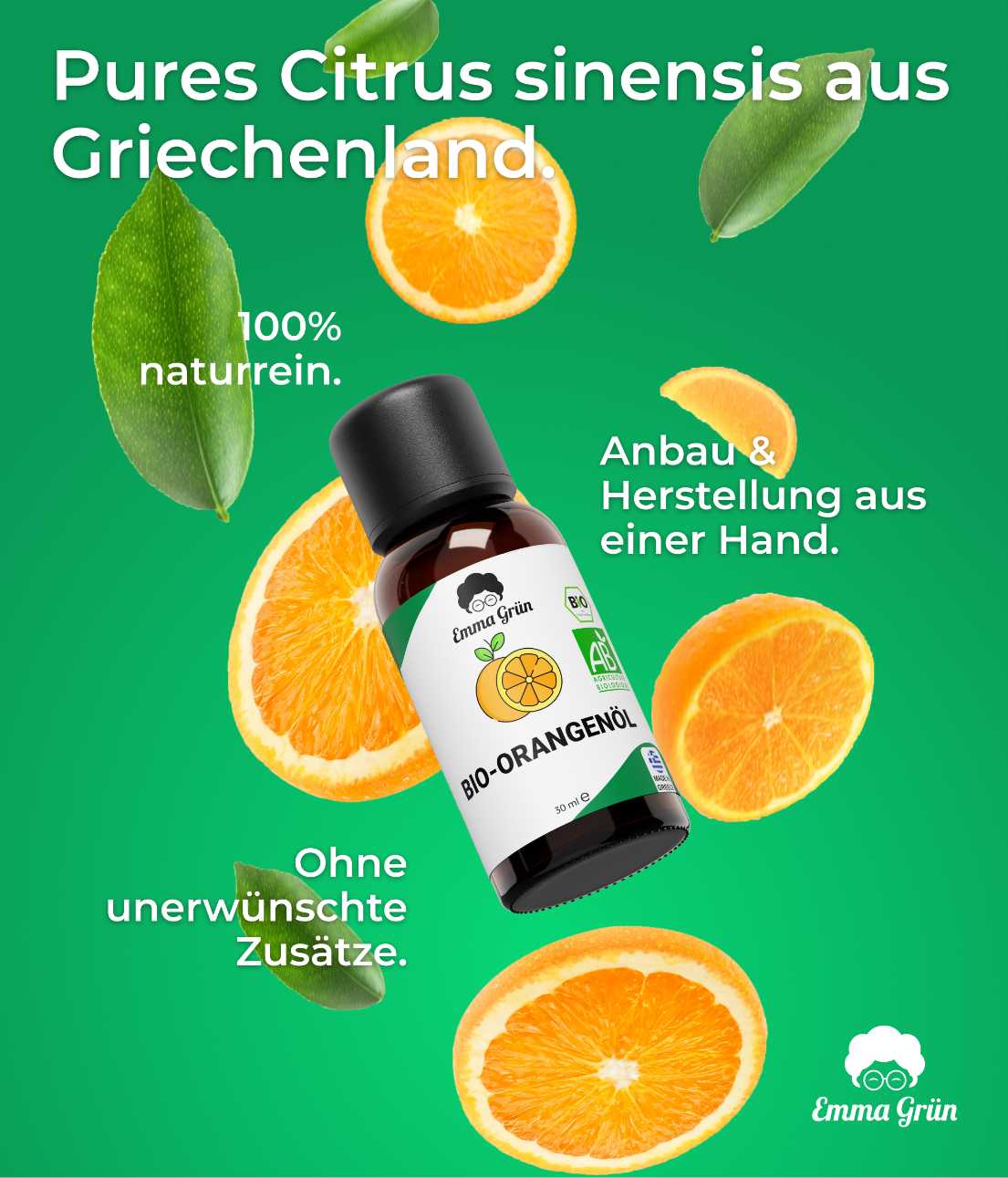 Bio-Orangenöl Emma Grün