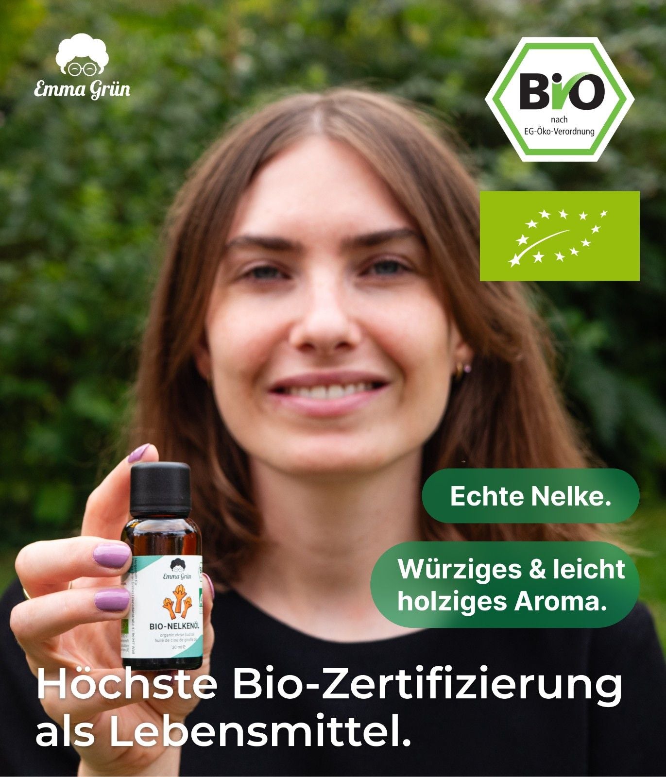 Ätherisches Bio Nelkenöl 30 ml, naturrein & hochdosiert  Emma Grün   