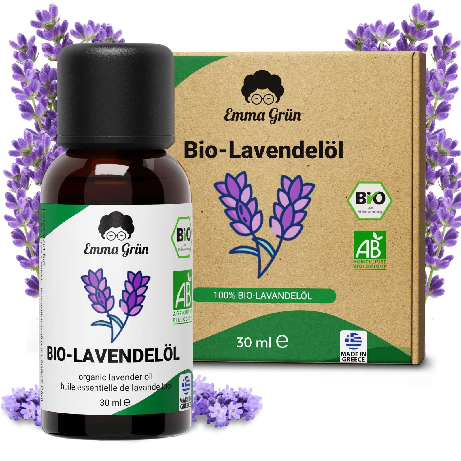 Ätherisches Bio Lavendelöl 30 ml, naturrein & hochdosiert  Emma Grün   