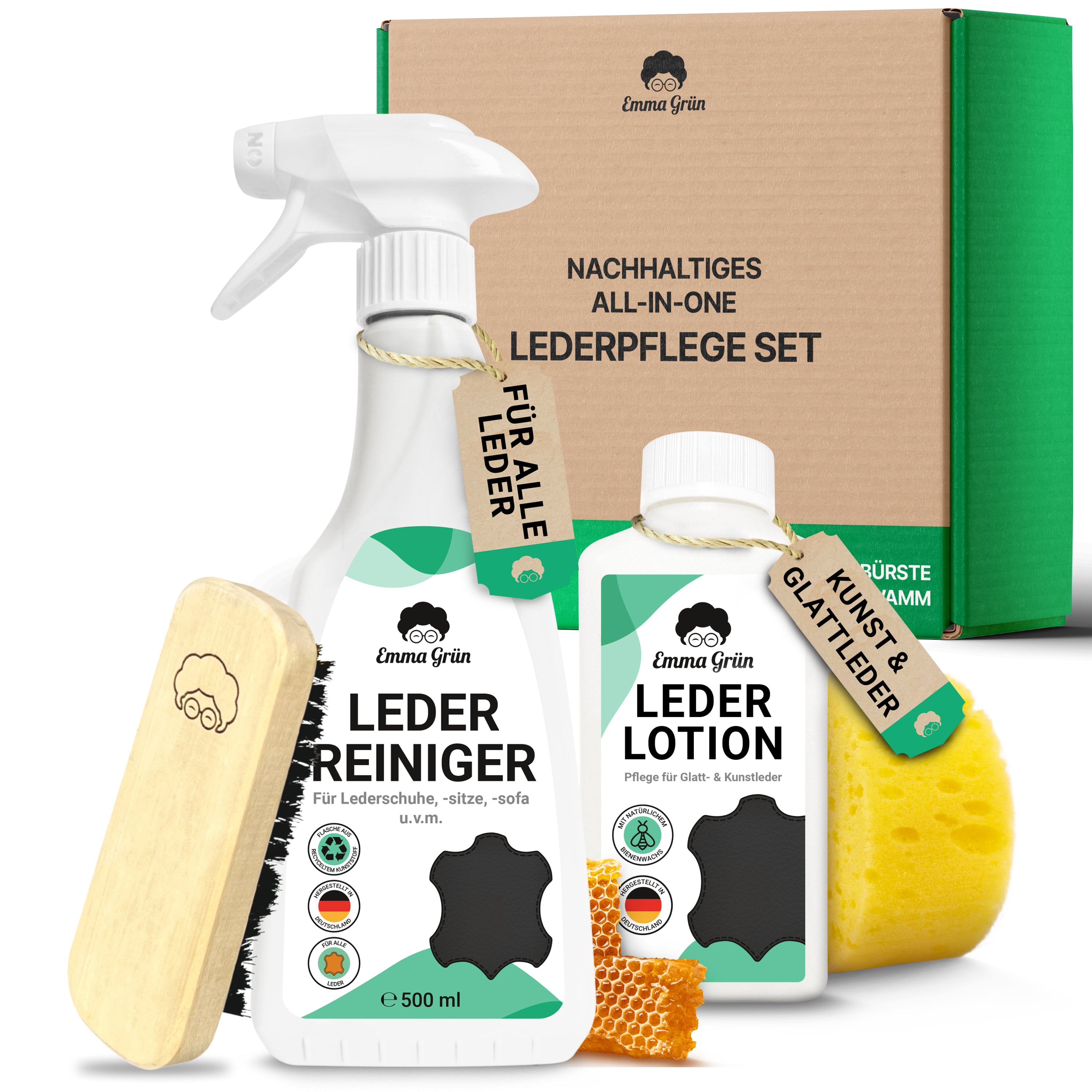 "Clean &amp; well-maintained" economy set with leather cleaner &amp; leather lotion