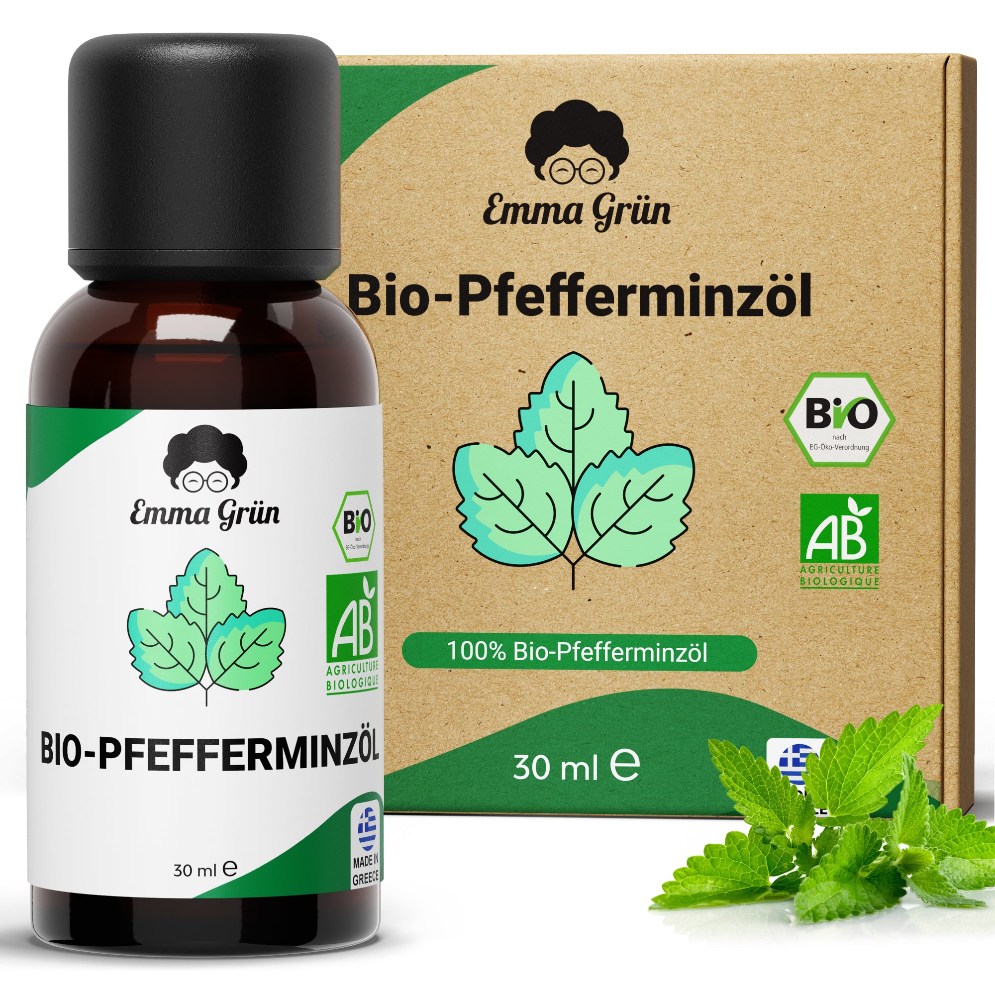 Organic peppermint oil 30 ml, essential oil, pure &amp; high dosage, organic quality
