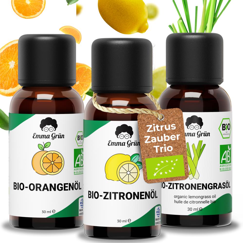 Zitrus Zauber Set mit Orangen-, Zitronen- & Lemongrasöl Emma Grün