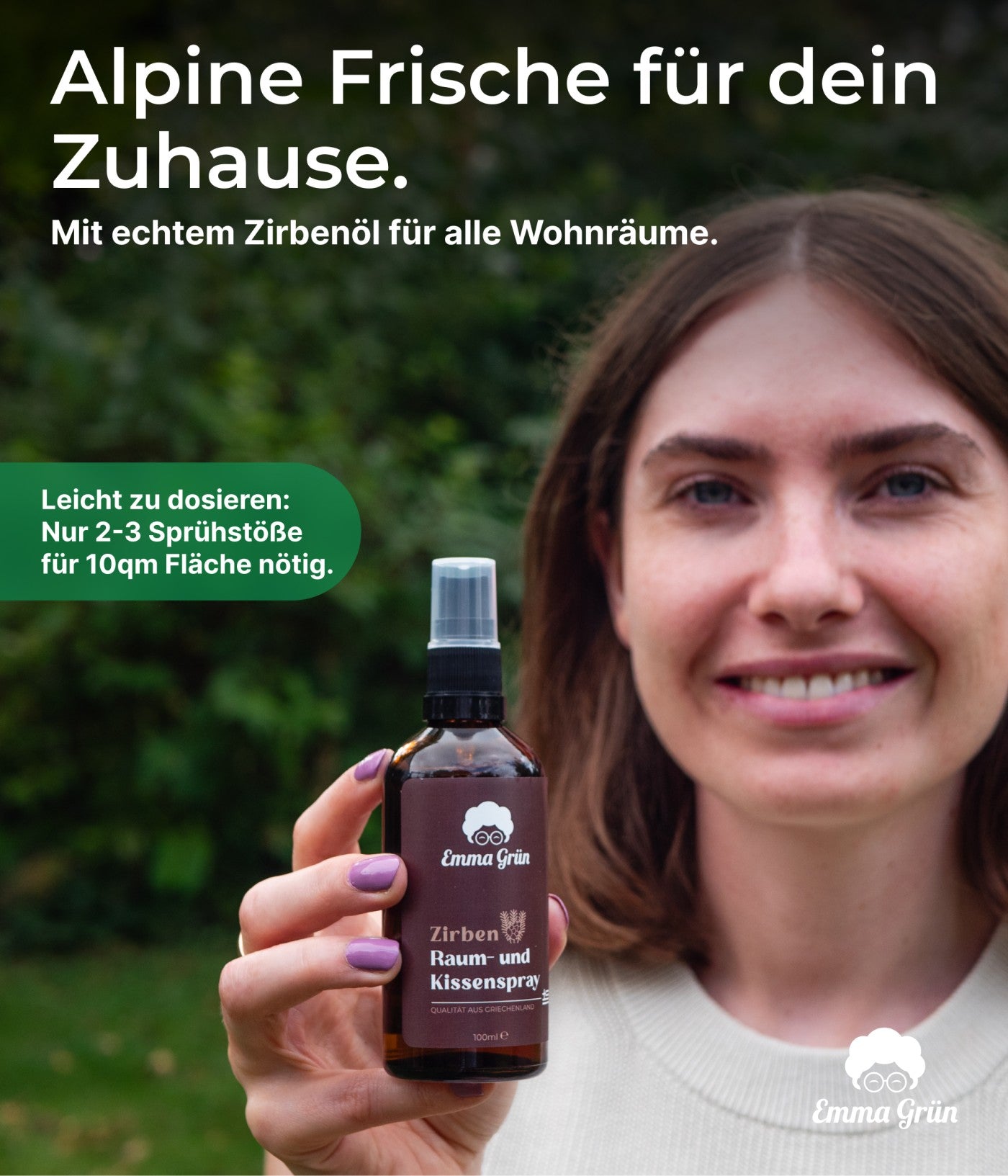 "Alpine Frische" Spar-Set mit ätherischem Zirbenöl & Zirben Raumspray  Emma Grün   